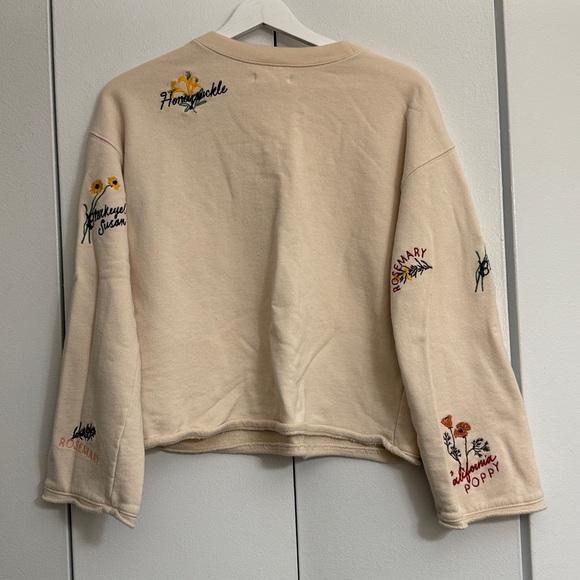 Madewell Botanical Embroidered Bell Sleeve Sweater Size Small - Picture 9 of 9